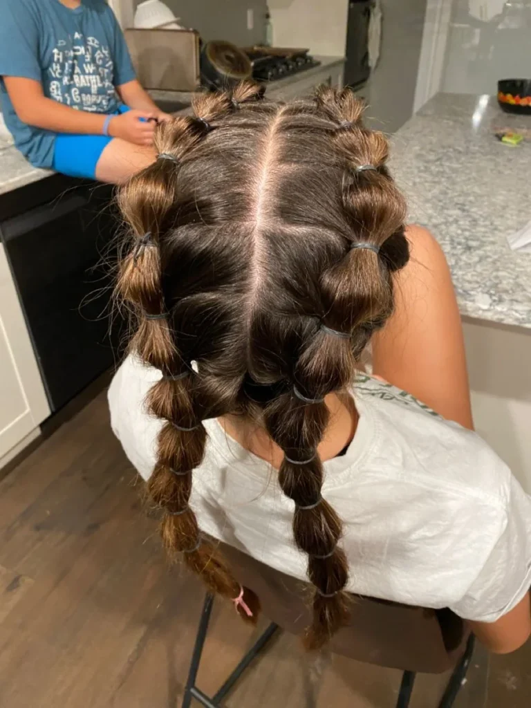 Bubble Pigtails with Scalp Design