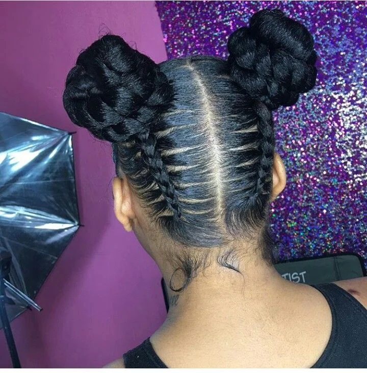 Protective Braided Pigtail Buns