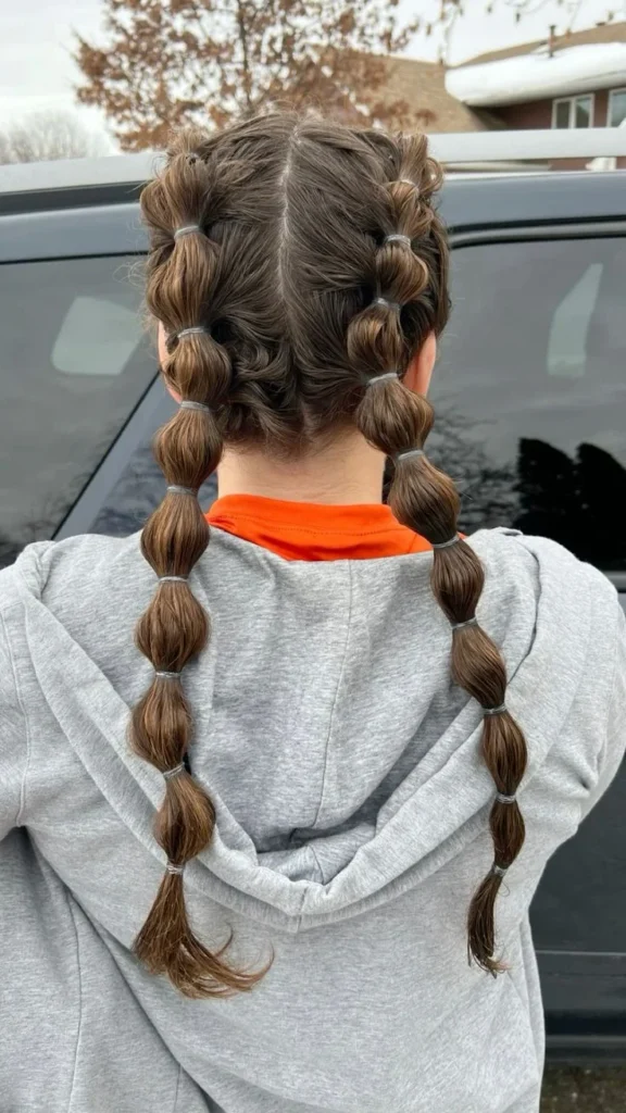 Medium-Length Bubble Pigtails