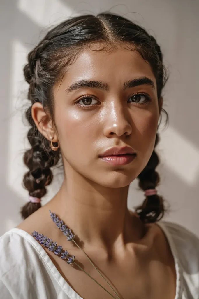 17. Two Short Hair Pigtails