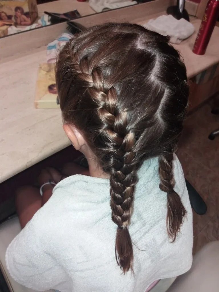 Asymmetrical French Braid Pigtails