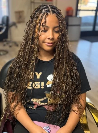 Boho Braids with Curls