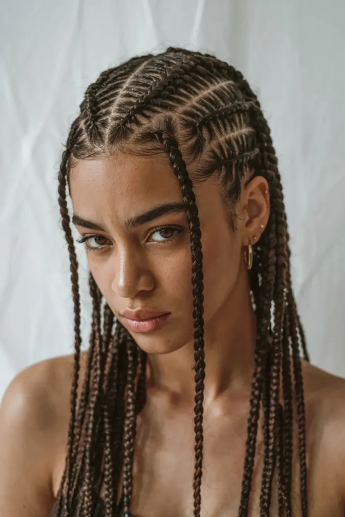 2. Zig Zag Cornrow Pattern