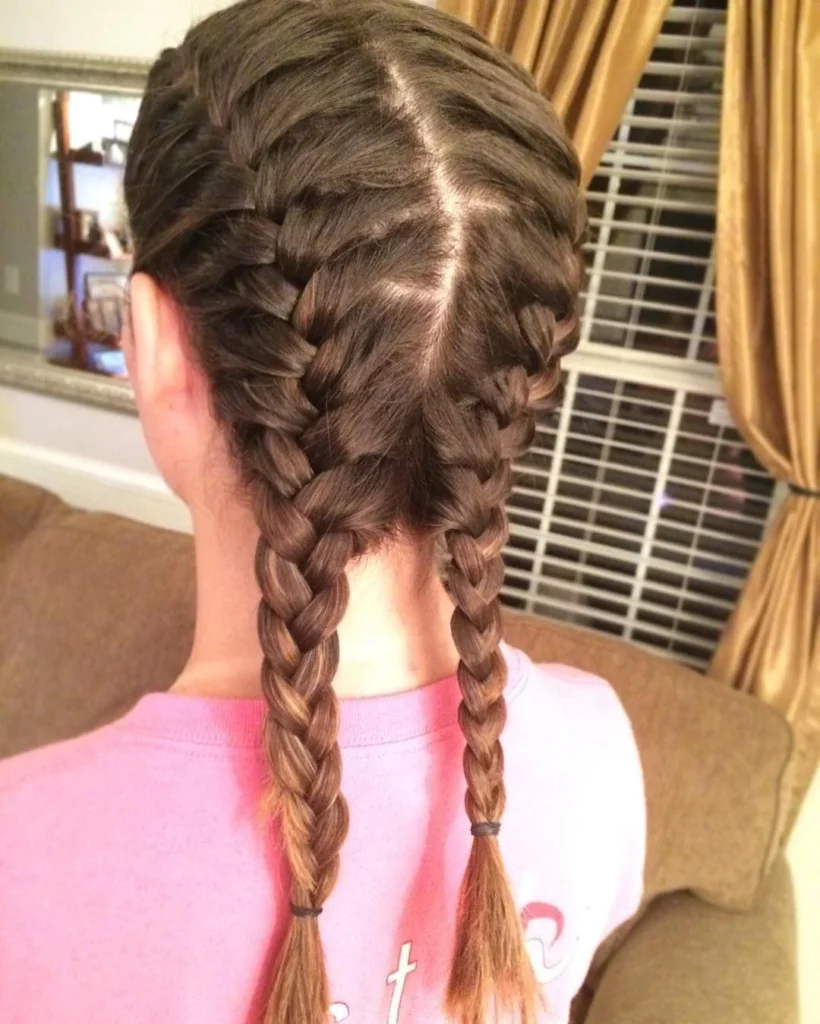 Medium-Length French Braid Pigtails