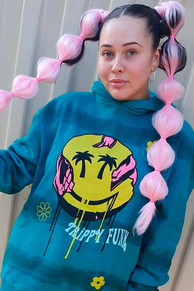 Bubble Pigtails with Extensions