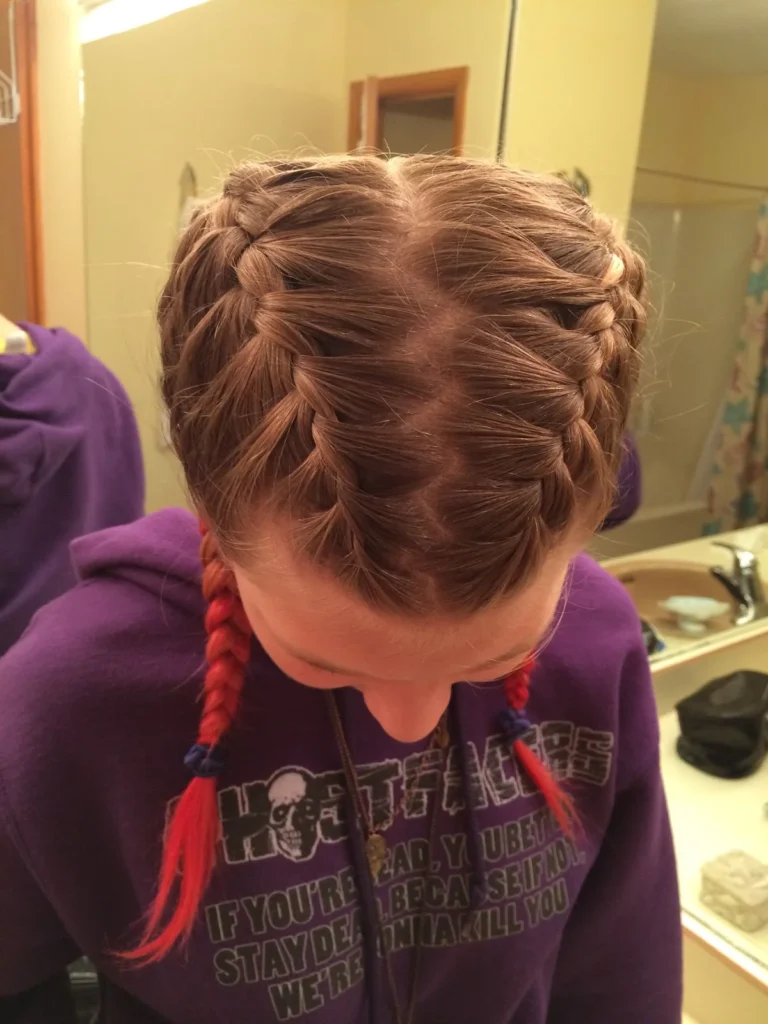 French Braid Pigtails with Yarn