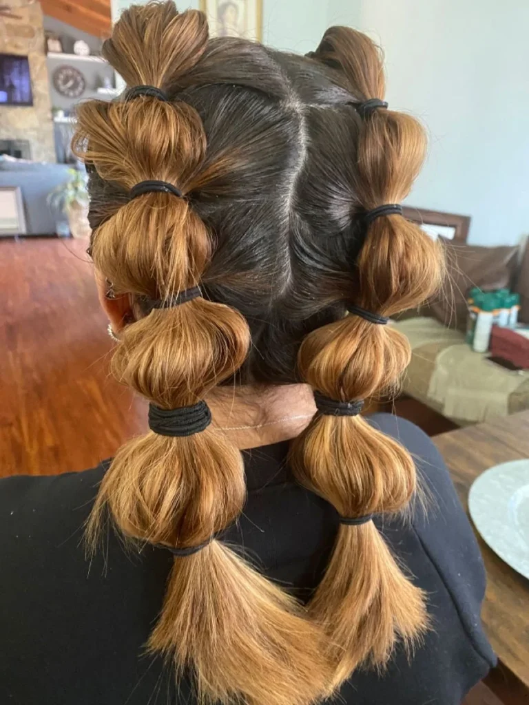 Twisted Bubble Braid Pigtails