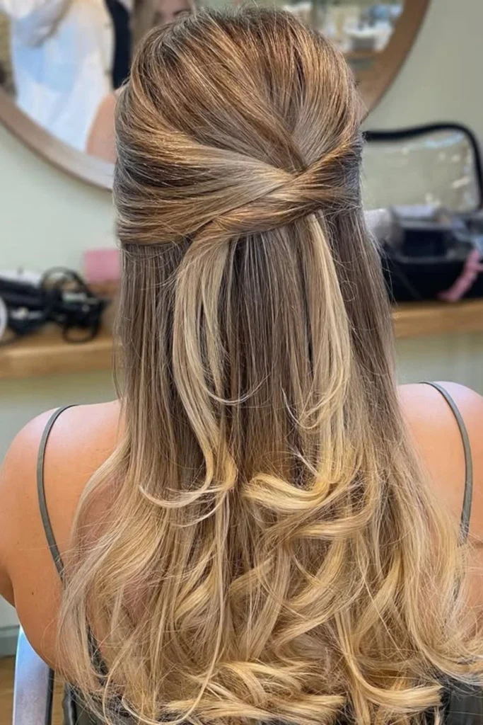 Criss-Cross Half Up Hairstyle