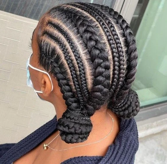 Box Braid Pigtail Buns