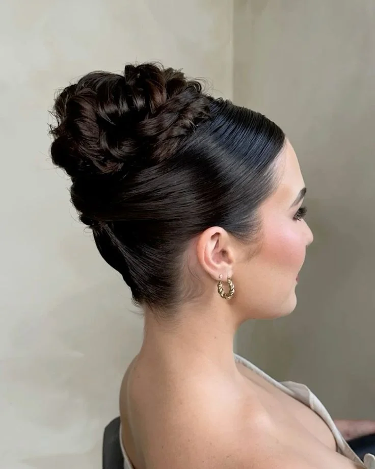 Sleek Updo Glam Bridal Hair