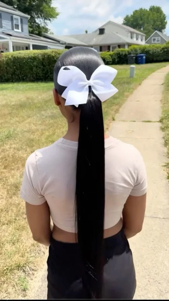 Sleek Ponytail with Bow