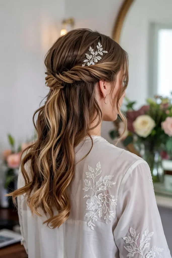 3. Classic Half Up Wedding Hair