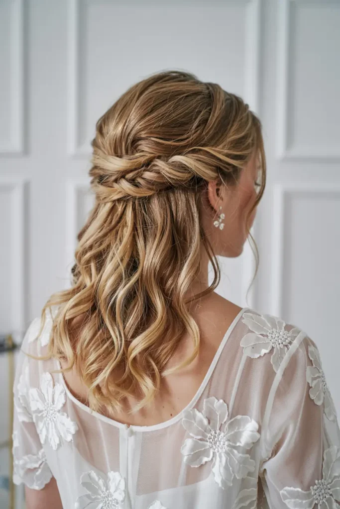 3. Half Up Half Down Bridal Style