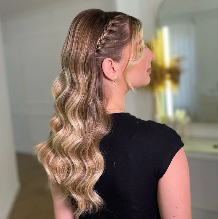 French Braid Half-Up Style