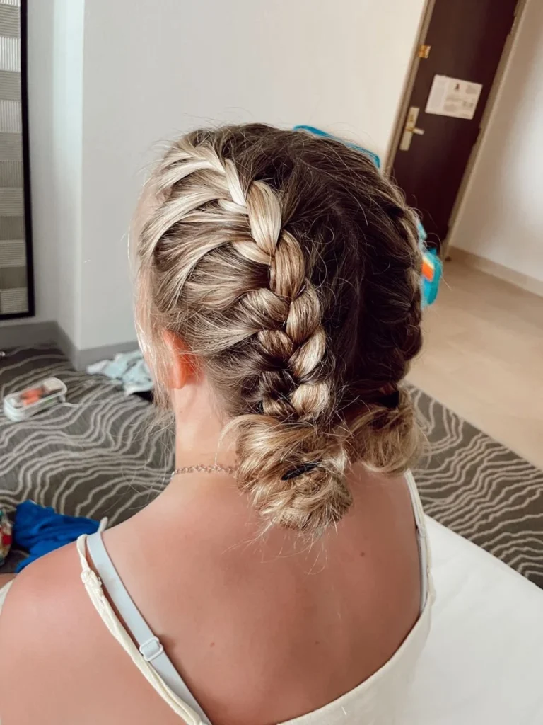 French Braid Pigtail Buns