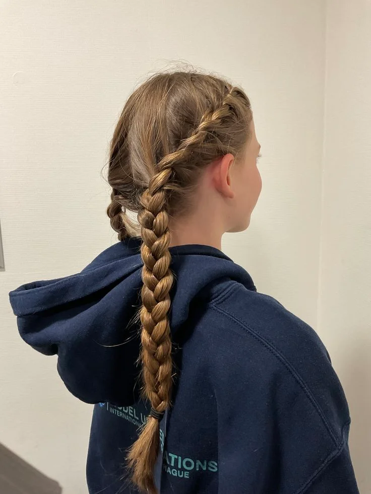Low French Braid Pigtails