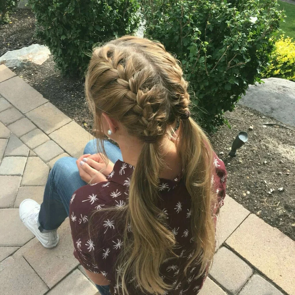 French Braid Pigtails with Curls