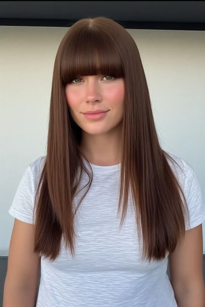 Long Straight Hair with Bangs