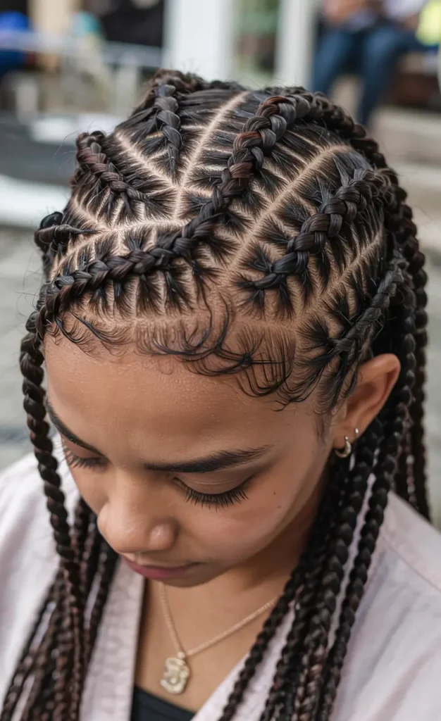 4. Curved Stitch Braid Style