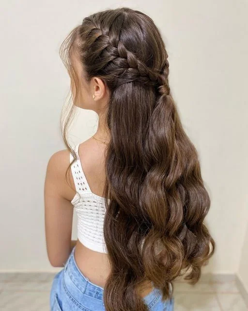 Half-Up French Braid Pigtails