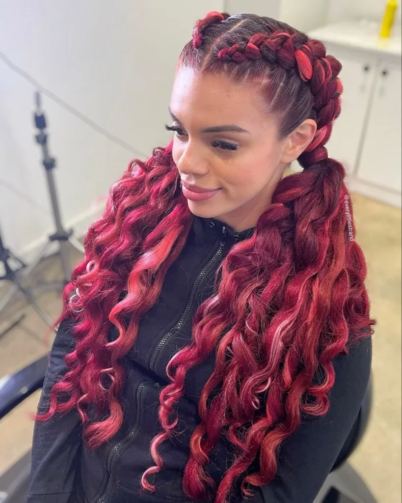 Dutch Braid Pigtails for Curly Hair