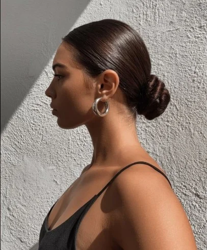 Slicked-Back Low Bun