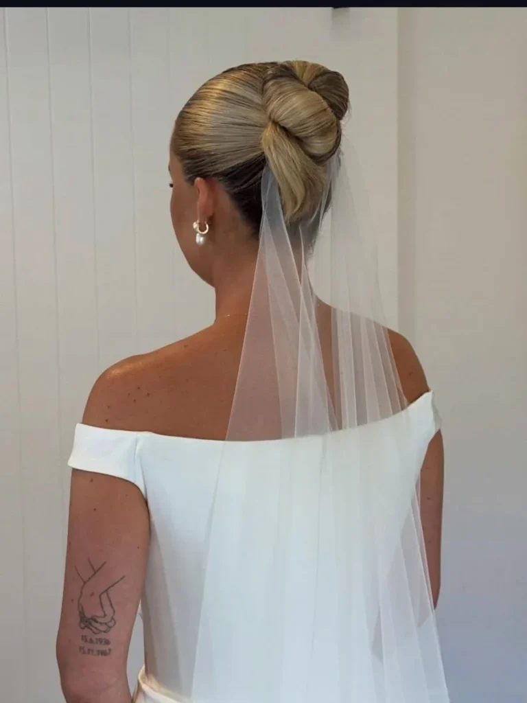 Sleek French Twist with Veil