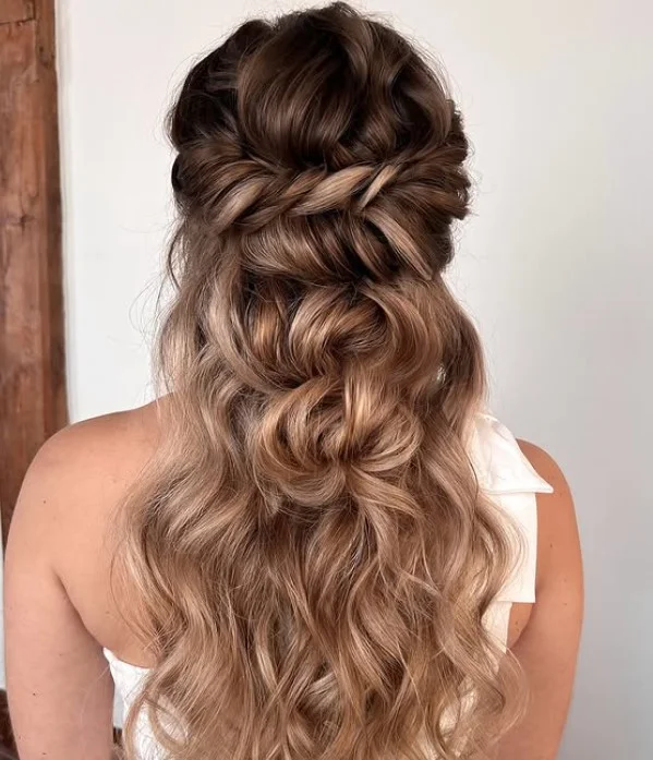 Twisted Half Up Wedding Hair