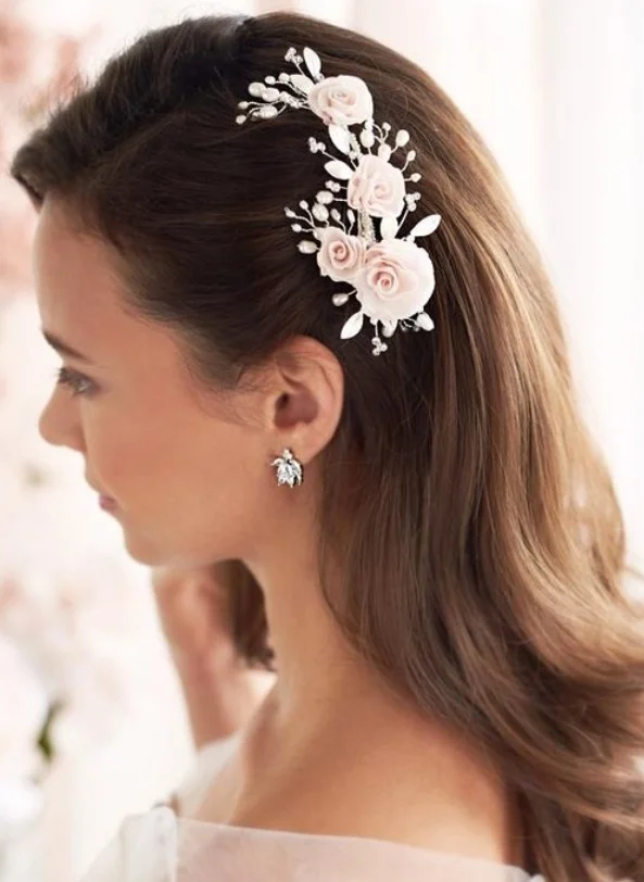 Side-Swept Romantic Wedding Hair