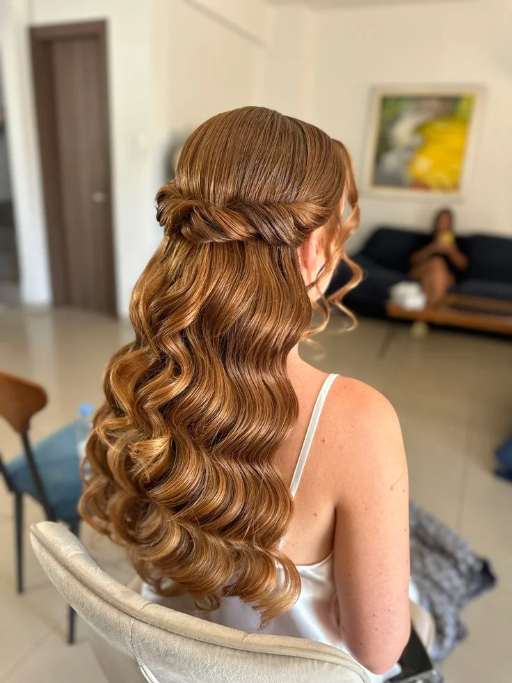 Soft Glam Bridal Half-Up Hair