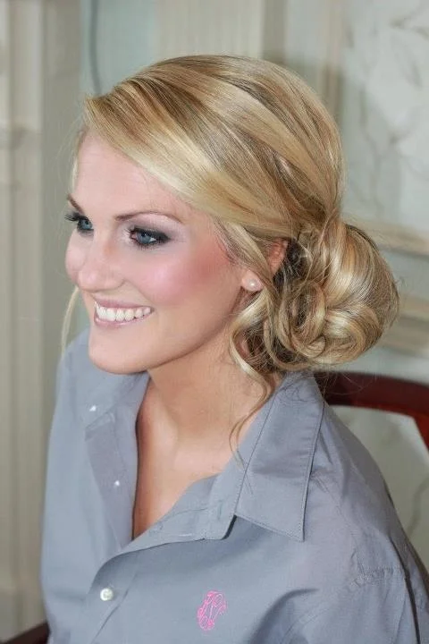 Side-Parted Low Bun
