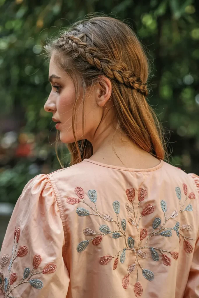 6. Braided Half Up Crown