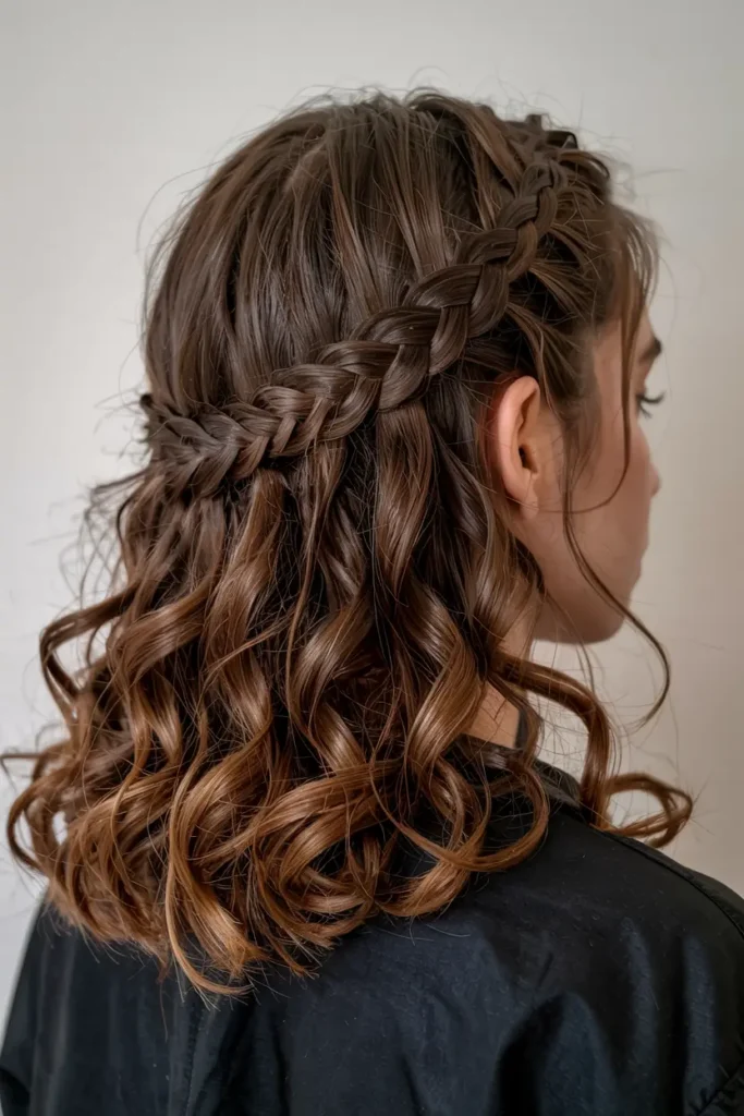 6. Loose Curly Side Braid