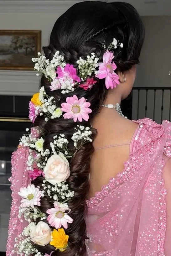 Floral Accent Wedding Hair