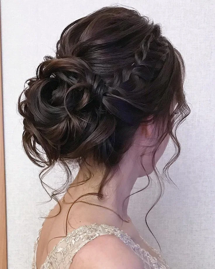 Textured Updo with Tendrils