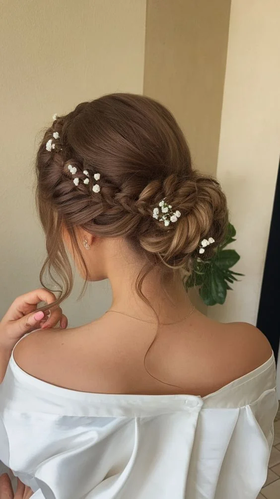 Braided Updo with Flowers