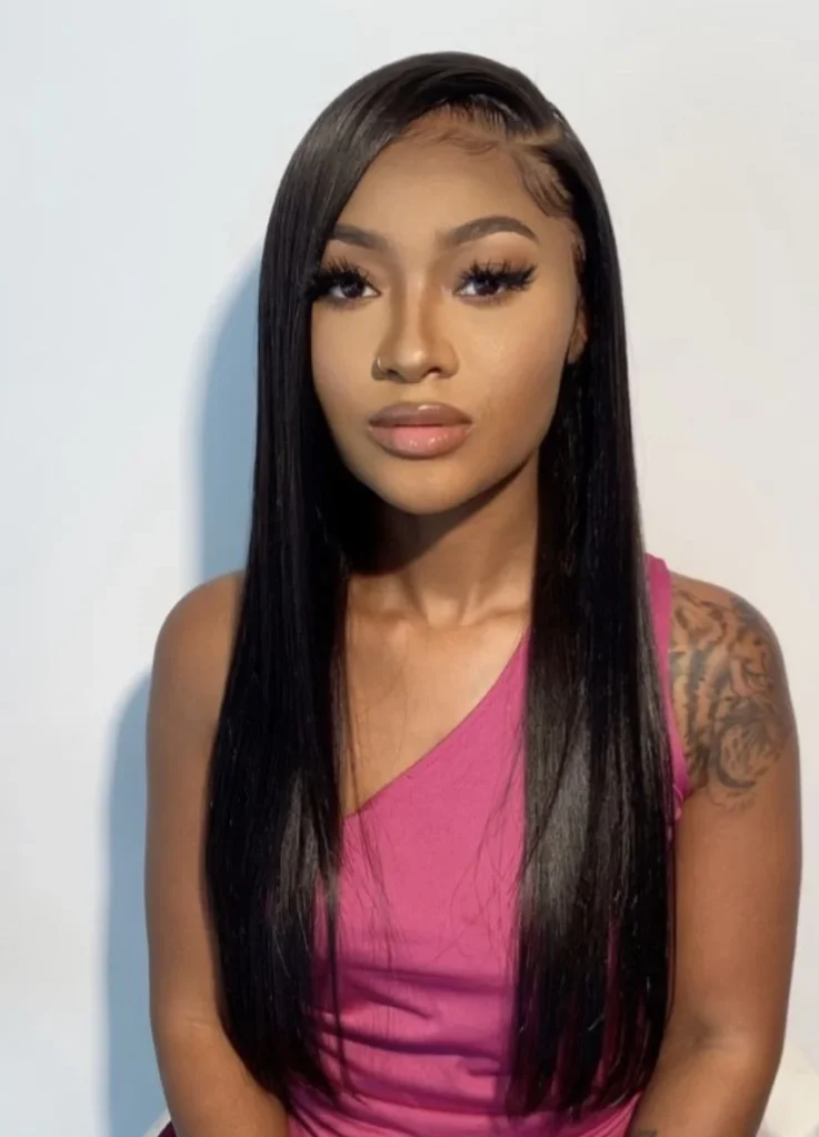 Straight Hair with Side Part