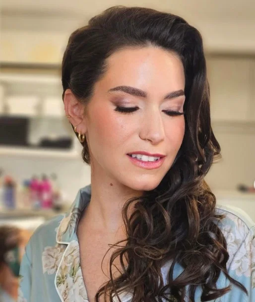 Side-Swept Half Up Wedding Hair