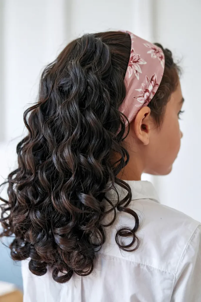 7. Curly Hair with Headband