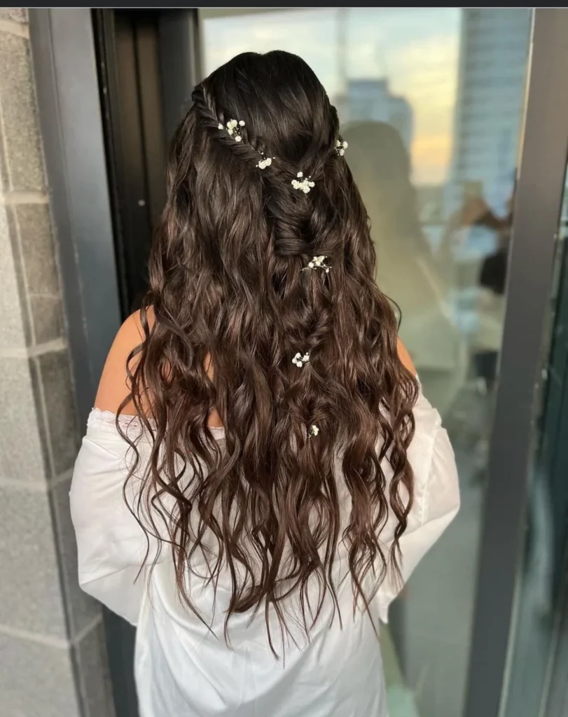Floral Accent Hair Down