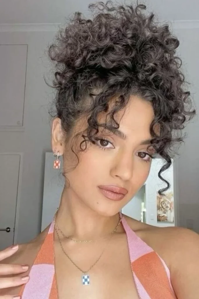 Curly Updo with Tendrils