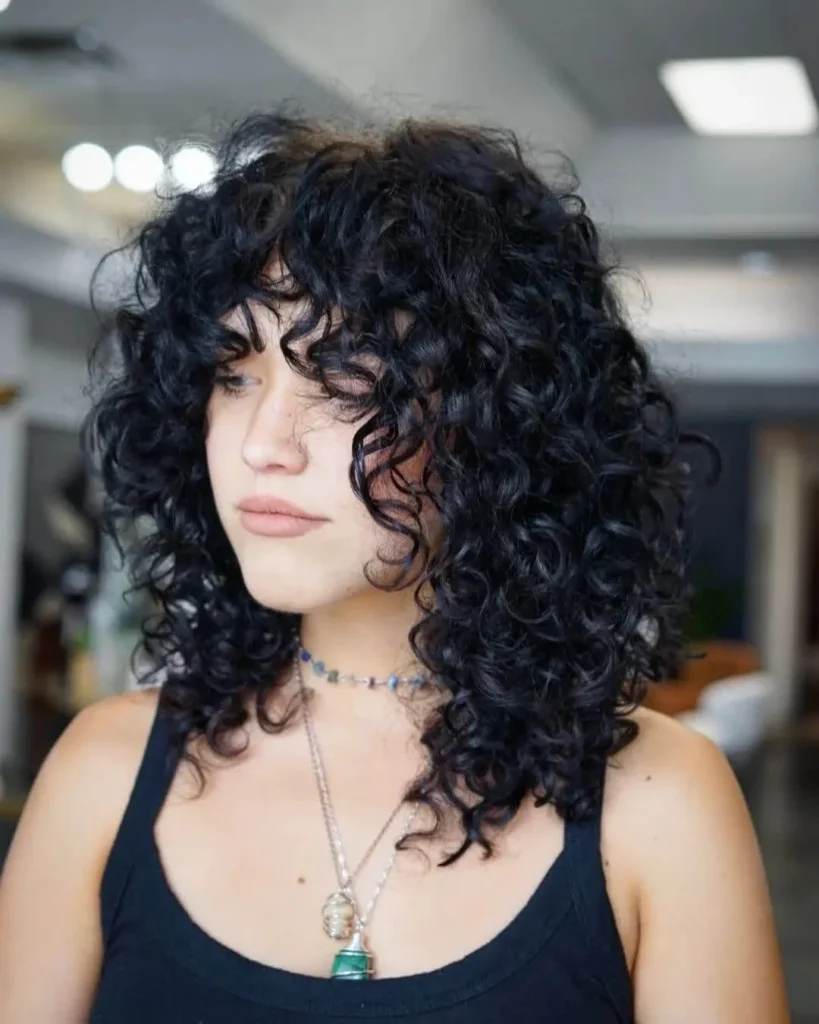 Layered Curly Wolf Cut