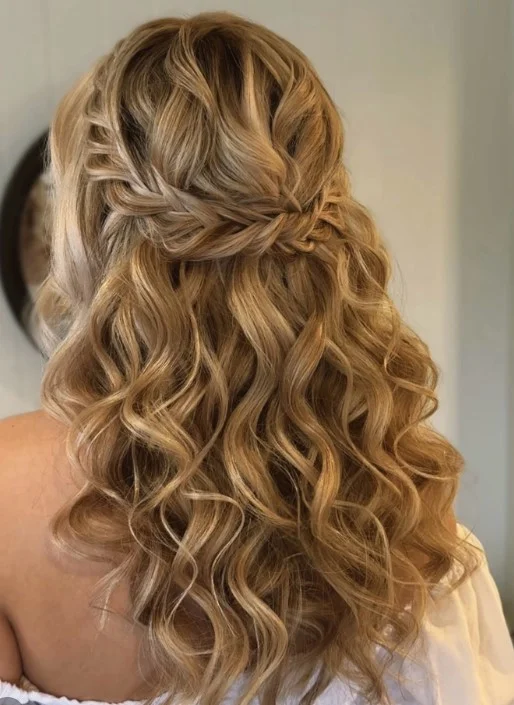 Bohemian Half Up Wedding Style