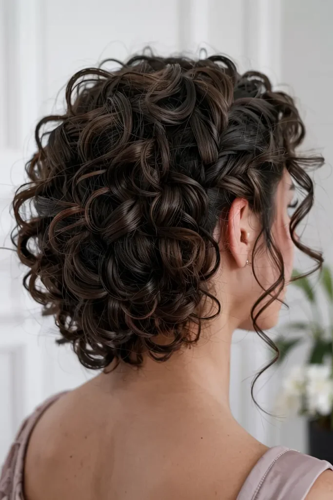 8. Curly Updo with Tendrils