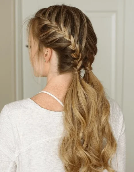 Curly-End French Braid Pigtails