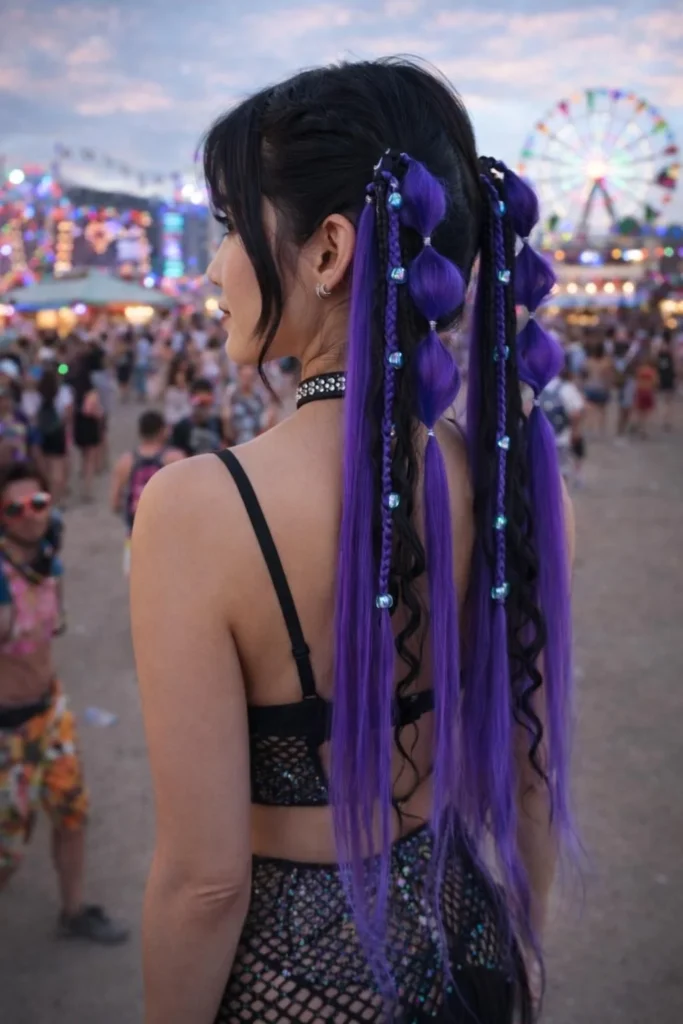 Bubble Pigtails with Beads