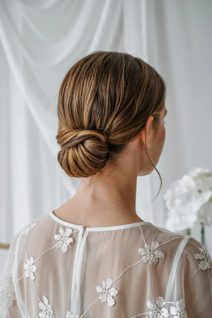 9. Polished Chignon Wedding Hair