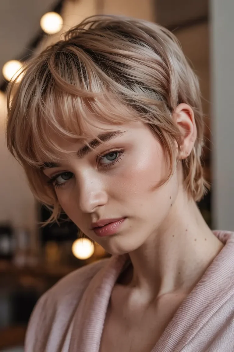 90s Pixie Cut with Wispy Bangs