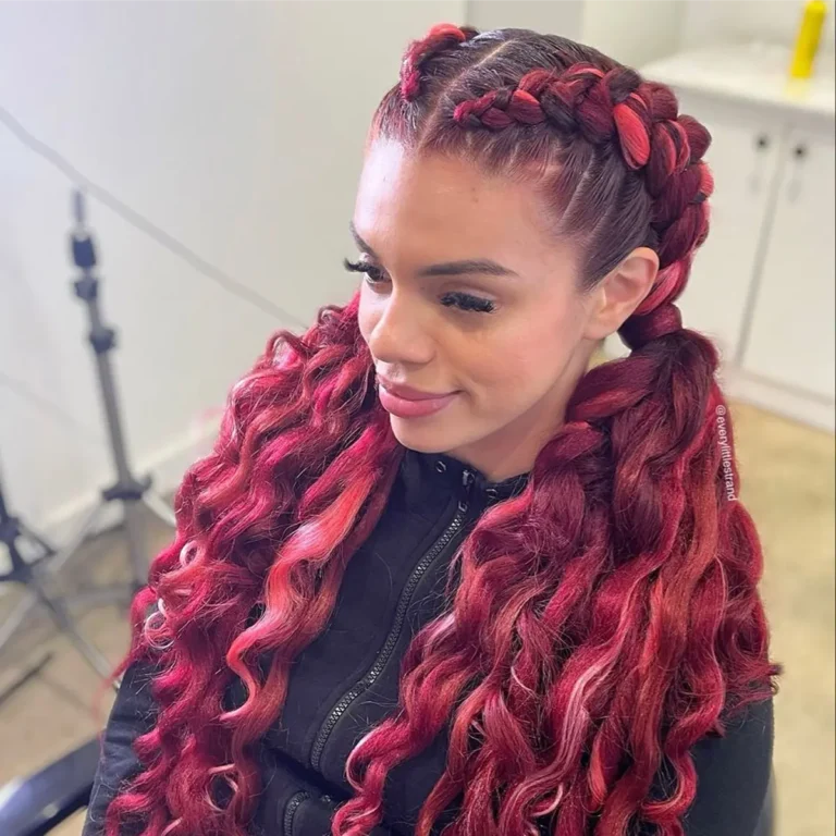 Braided Pigtails for Curly Hair