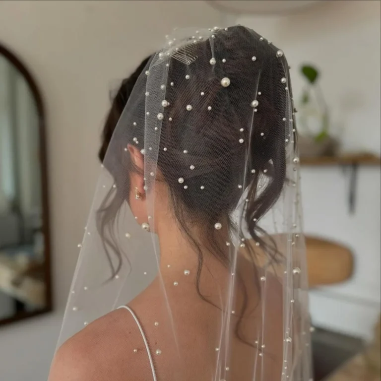 Bridal Updos with Veil